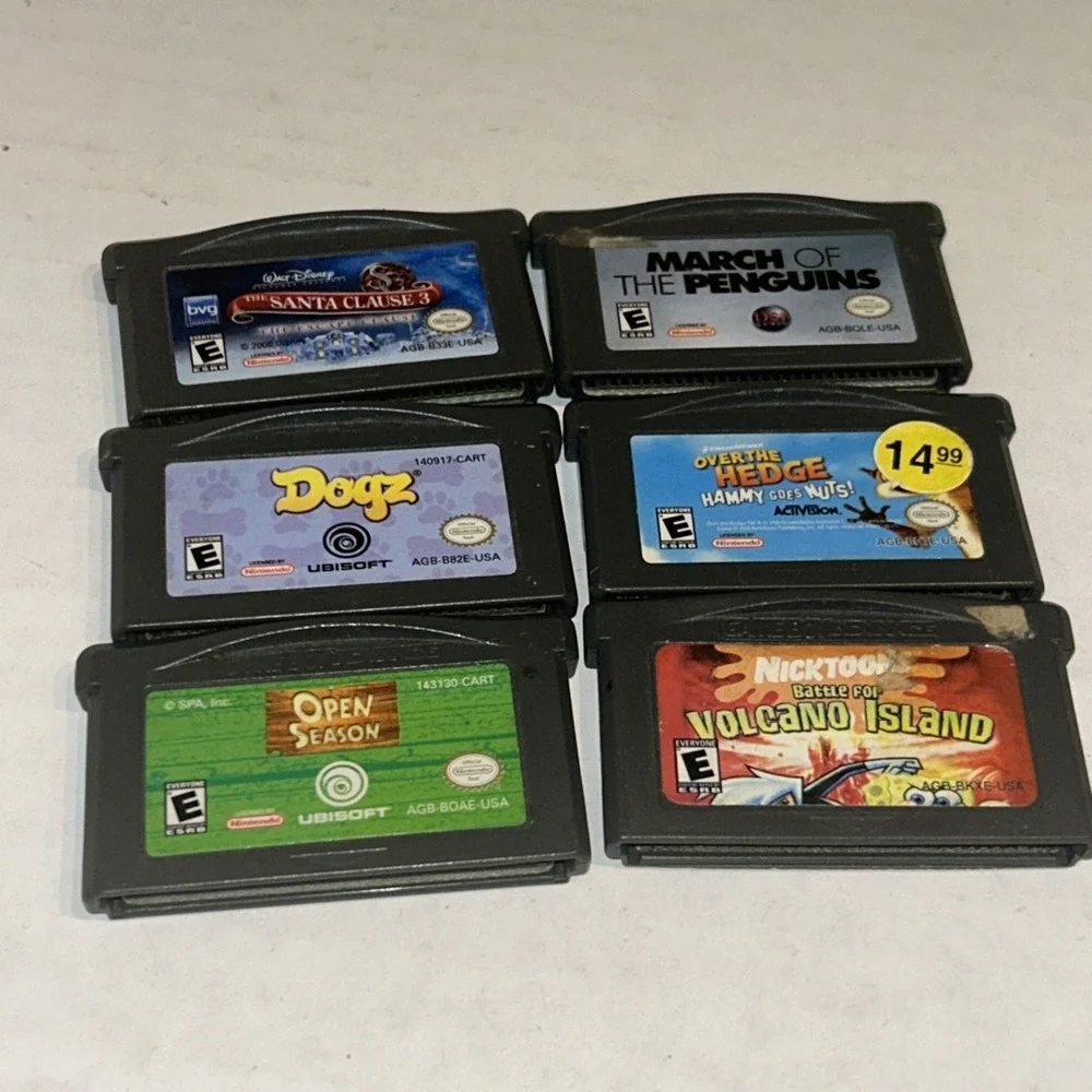 Gameboy Advance Cartridge Game‎ Lot Of 6 Dogz, Open Season, Santa Claus E4